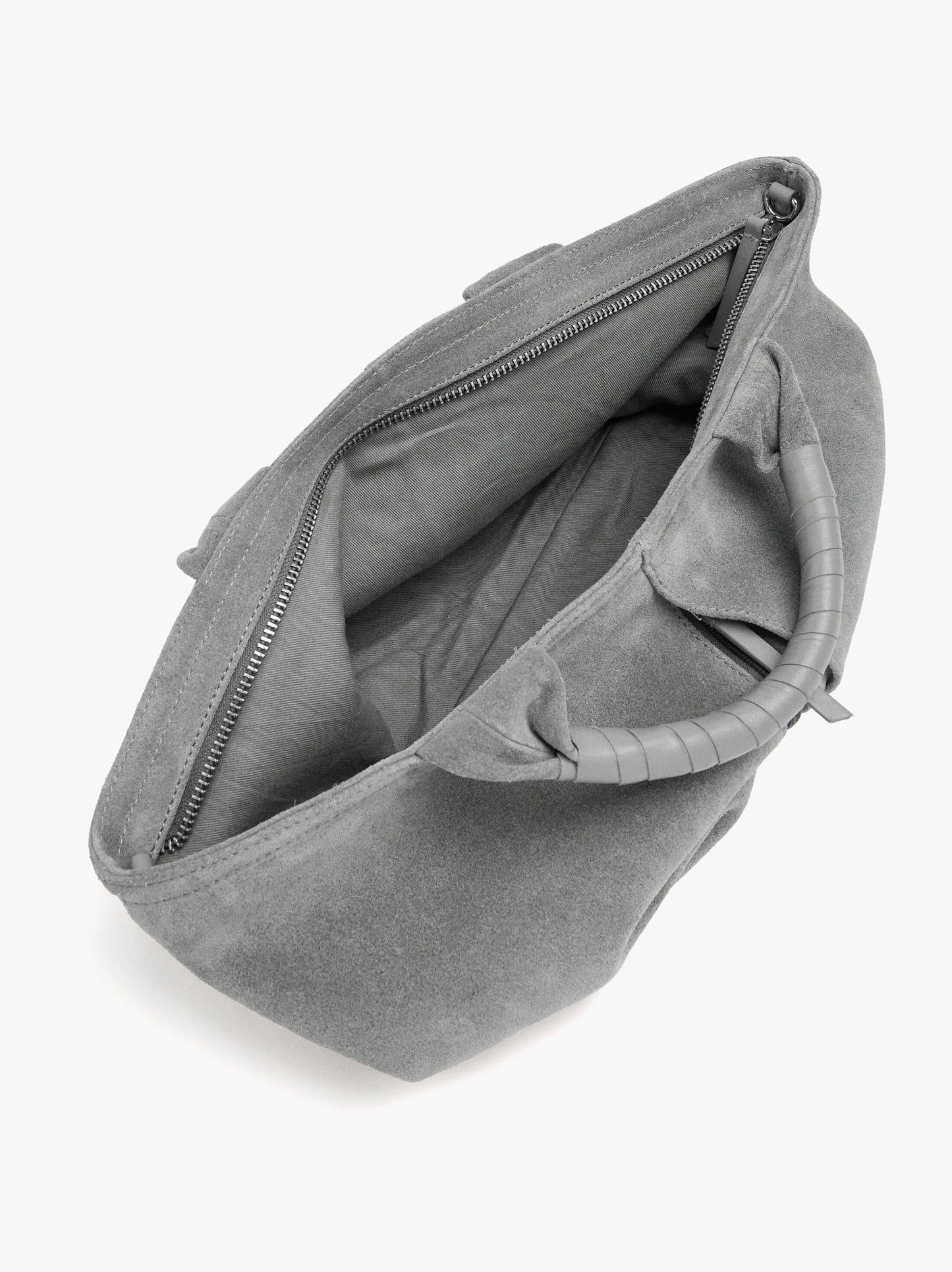 Bolso de Piel Gris | Bolso de Mano Minimalista Elegante
