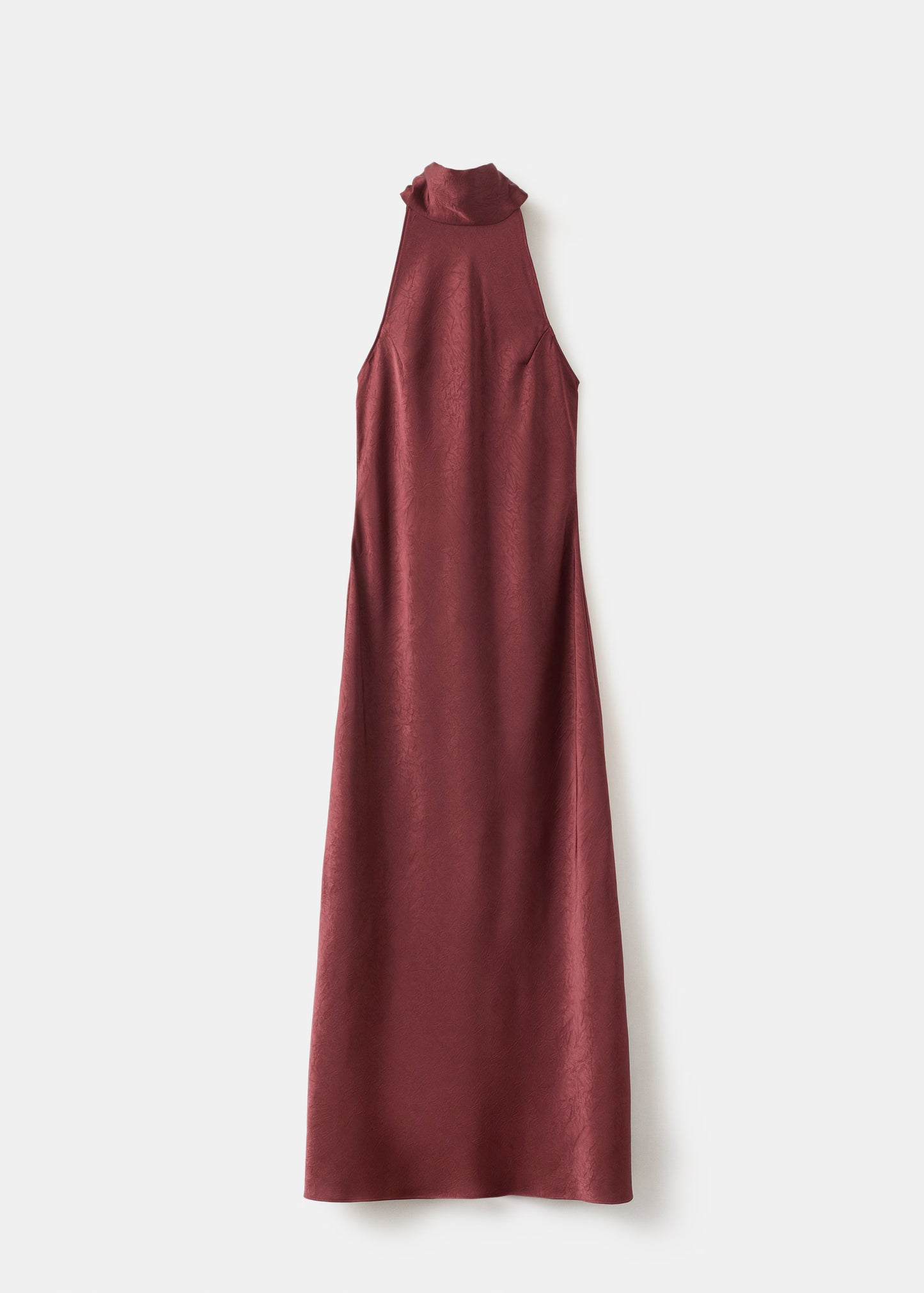 Vestido Granate Mujer | Vestido Midi Elegante Halter Espalda Abierta