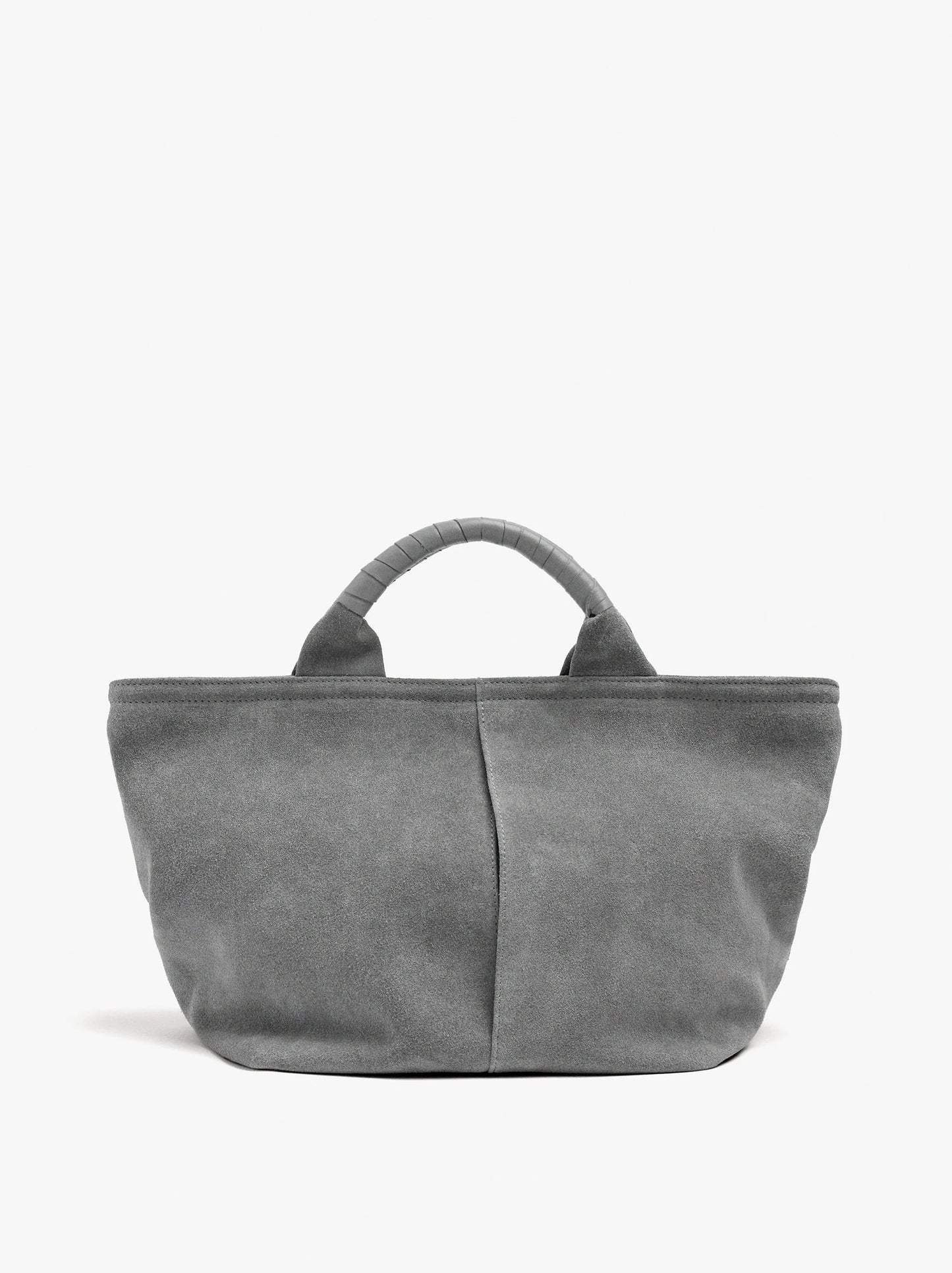 Bolso de Piel Gris | Bolso de Mano Minimalista Elegante
