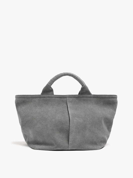 Bolso de Piel Gris | Bolso de Mano Minimalista Elegante