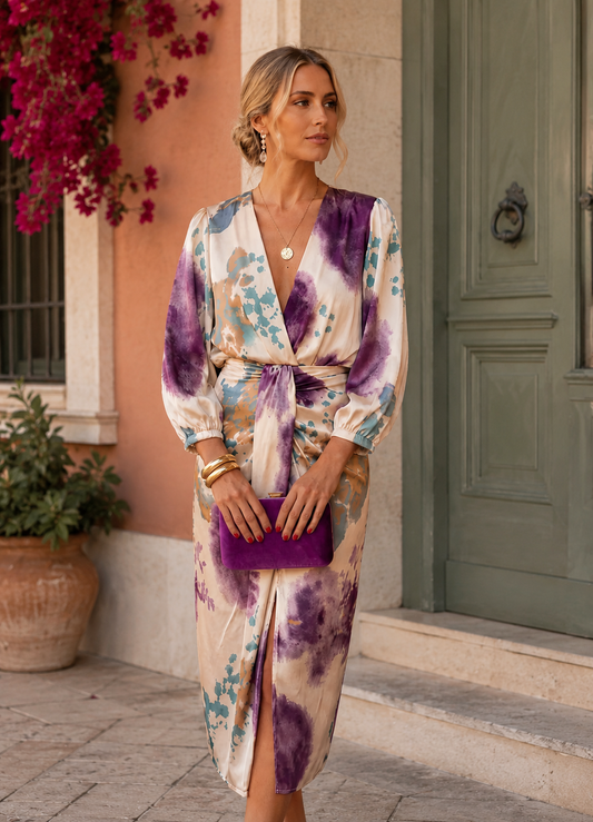 Elegante vestido con escote en V