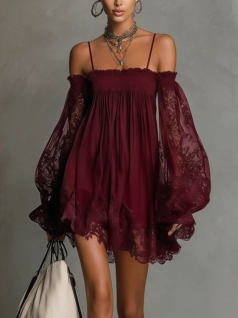 Vestido mini chifón