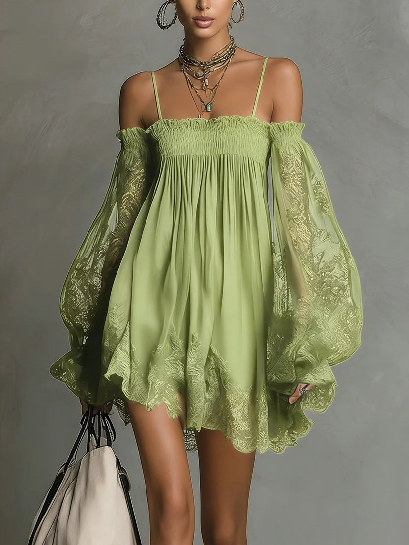 Vestido mini chifón