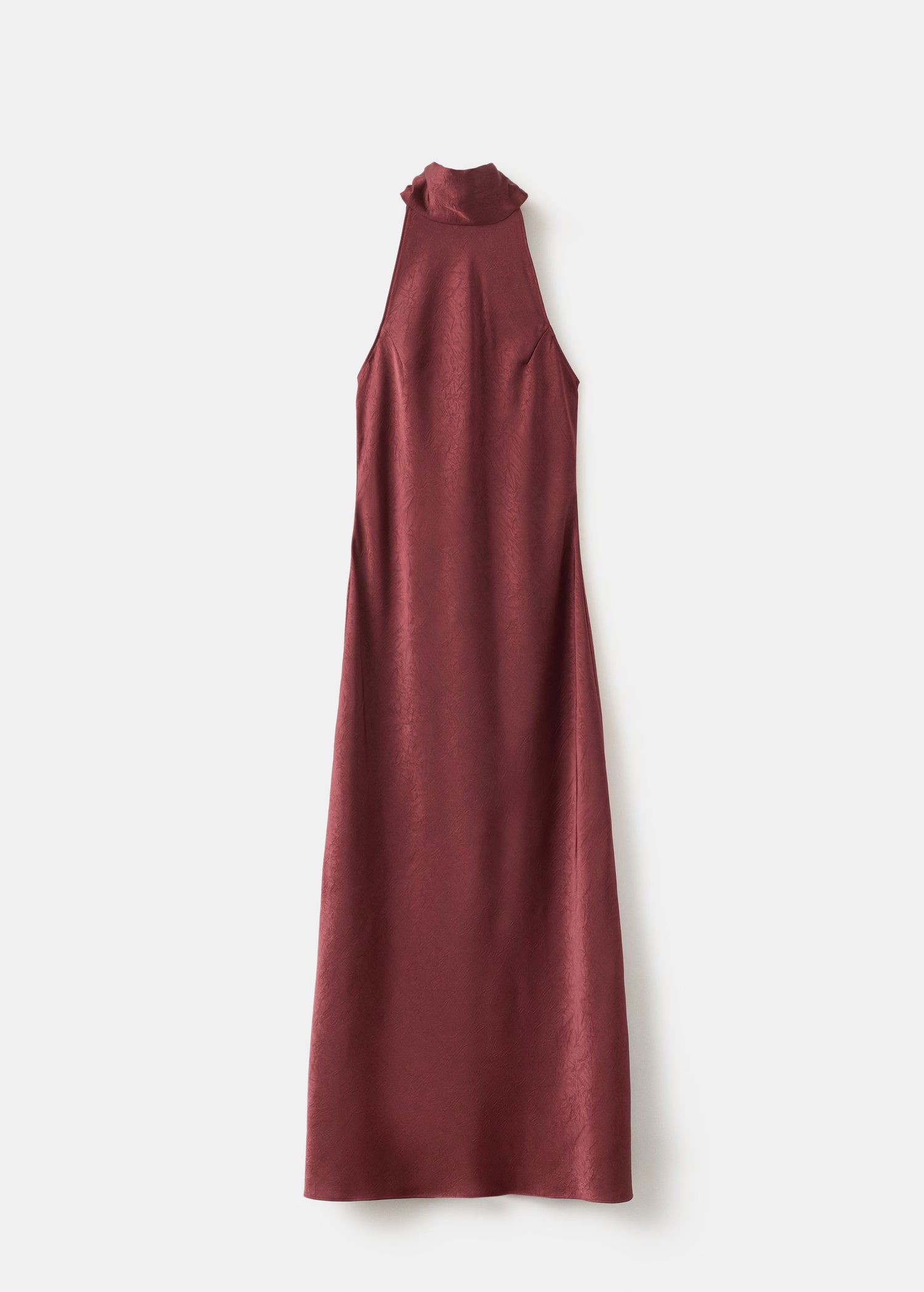 Vestido Granate Mujer | Vestido Midi Elegante Halter Espalda Abierta