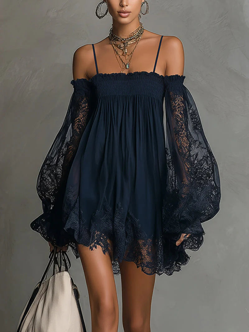 Vestido mini chifón